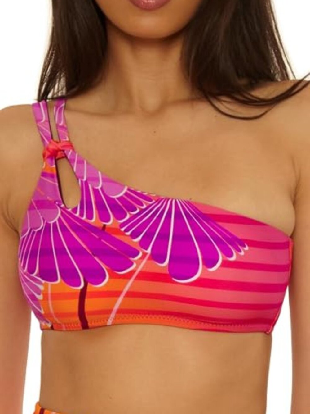 TRINA TURK RHODES PRINT ASYMMETRIC ONE SHOULDER BIKINI TOP IN SIZES 6 & 14
